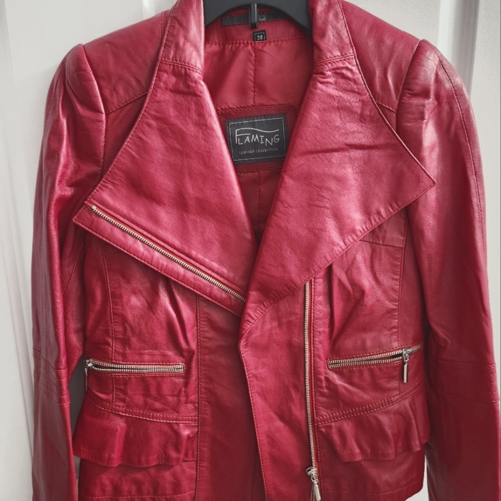 NEW Womens European Leather Jacket